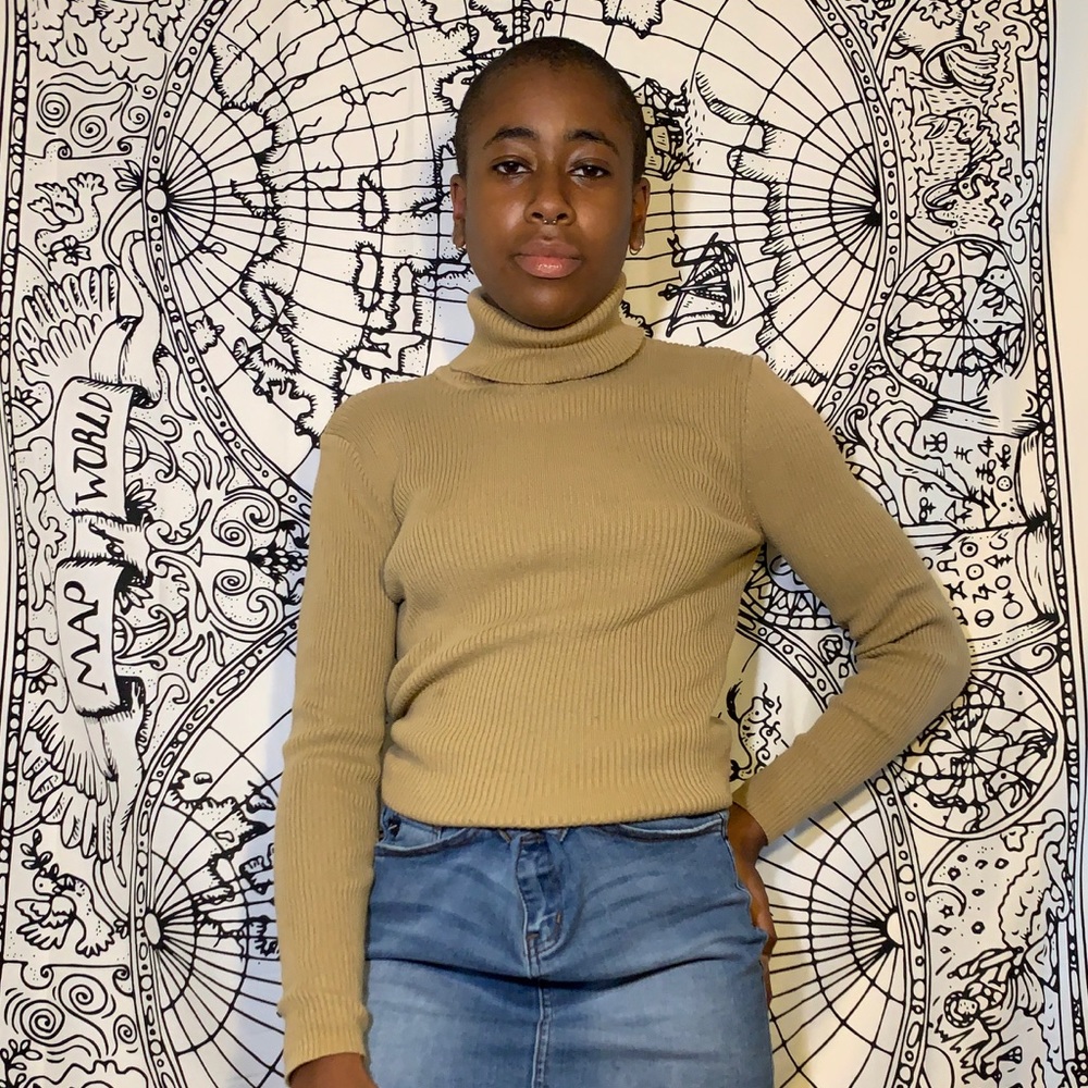 Tan Turtleneck Sweater